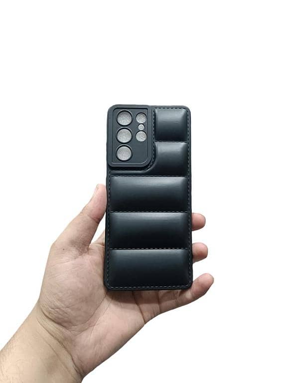 Samsung Galaxy S21 Ultra Soft Puffer Down Jacket Phone Case for Camera Protection