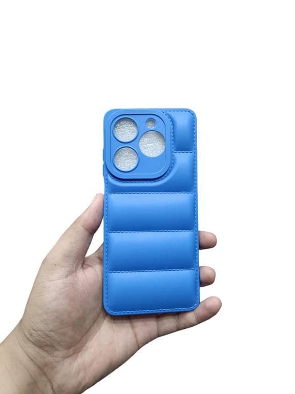 Itel P55 Soft Puffer Down Jacket Phone Case with Camera Protection