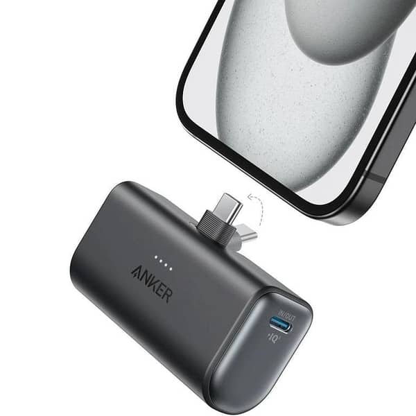 Anker Nano Power Bank 5000mAh with Built-in USB-C Connector and 22.5W Fast Charging, Compact Size, 3 Month Warranty