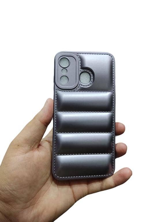 Itel A27 Soft Puffer Down Jacket Case with Camera Protection