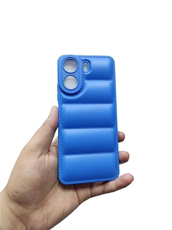 Back Cover for Redmi 13C / POCO C65 with Soft Puffer Chocolate Design