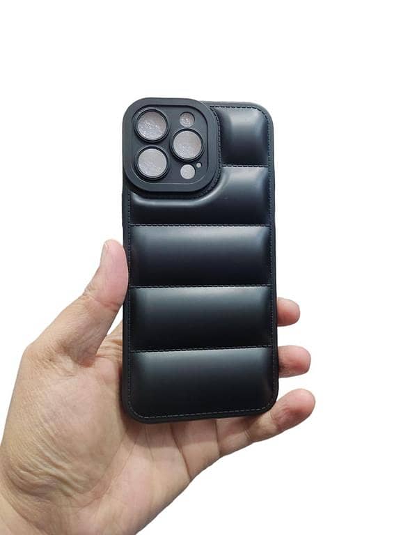 iPhone 15 Pro Max Soft Puffer Down Jacket Case with Camera Protection