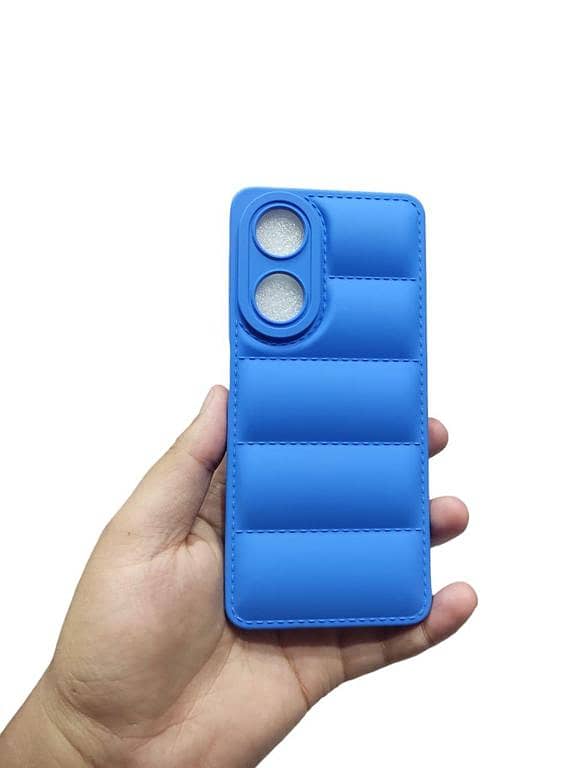 OPPO A58 4G Soft Puffer Case with Down Jacket Design for Camera Protection