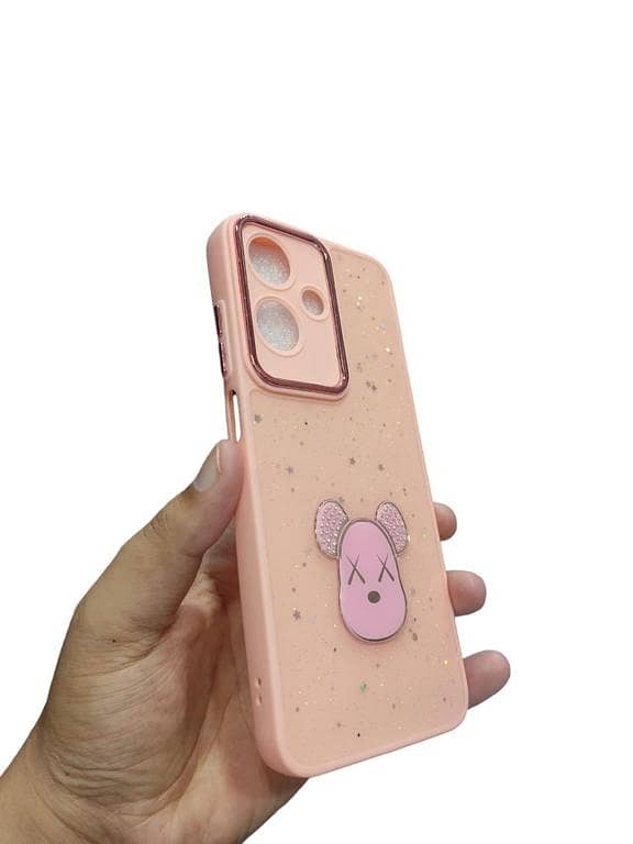 Infinix Hot 30 Play Gloomy Bear Glitter Back Cover with Soft Sides