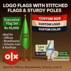Organization Flag, Company Flag, Custom Logo Flag Outdoor & Indoor Use