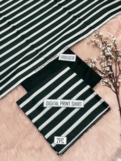 2 PCs woman unstitched digital print suit