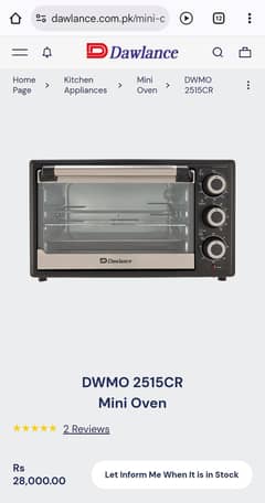 Dawlance DWMO 2515CR Like Brand New