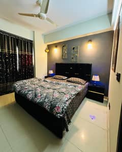 daily basis weekly basis one bad fully furnished luxury apertment available for rent gulbreg greens islamabad