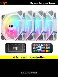 Aigo AM12 RGB Gaming Pc FAN 120mm Pc Computer Case Fan 6PIN 12cm White