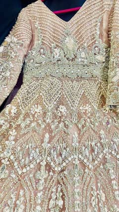 walima bridal double layer dress with front back same heavy work