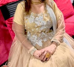 an ethereal yellowish beige net maxi