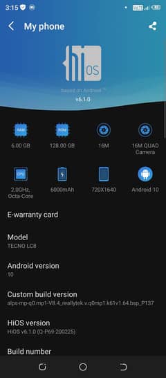 Tecno pouvior 4pro 6/128