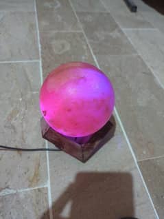 pink Salt color changing side table lamp