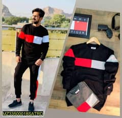 2 Pcs Men's Stitched Polyester Printed Track Suit