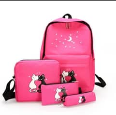 Stylish girls Korean cat bag with pouch different colors
