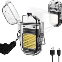 Rechargeable waterproof plasma lighter with  Led  Flashlight windproof
