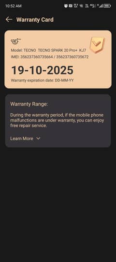 Tecno spark 20 pro plus in warranty charger and box
