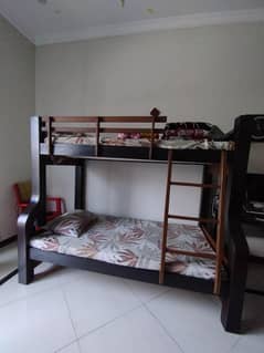 wooden bunk bed brown color A1 condition