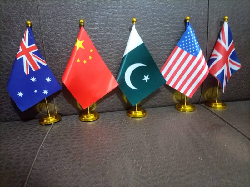 UK Flag, USAFlag, Canada Flag, China Flag, Office Indoor Standing Pole 7