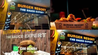 Burger Resort, A running fast food business franchise is for sale.