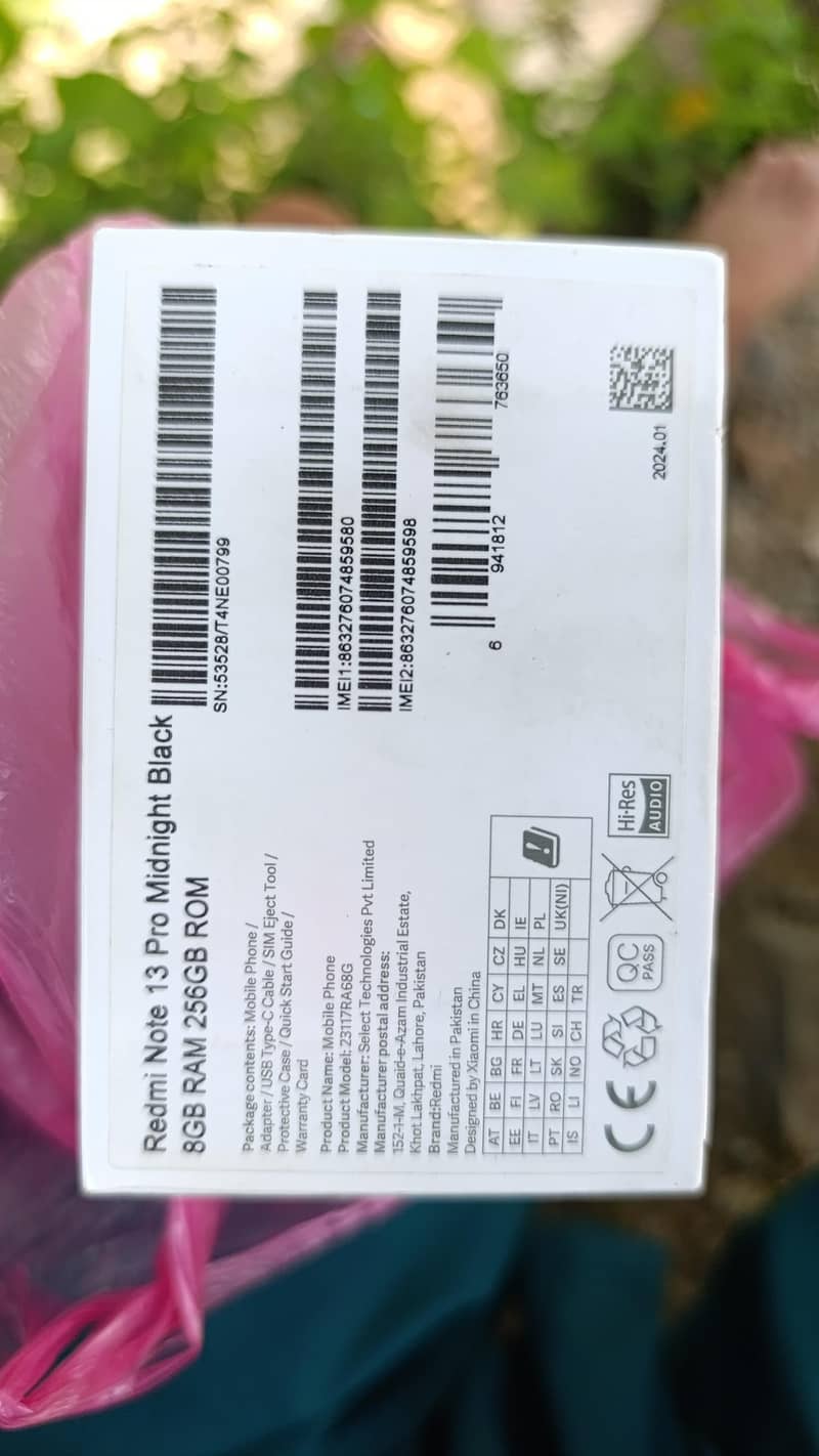 Redmi note 13 pro with box 8/256 figure print display 2
