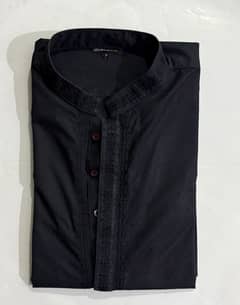 Embroidered Kurta Black Alkaram Studio Brand