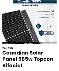 canadian topcon solar 585w Double glass