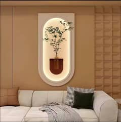 Modern LED Arch Floral Wall Art Vase Decor