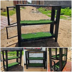 Metal Frame Cage For Birds and Chickens  2 Portion Strong