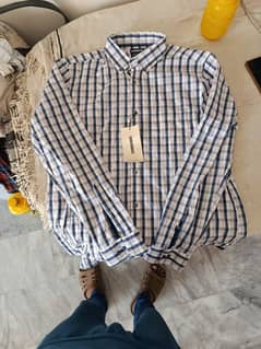 new Cambridge full seeleve check  shirt  size large