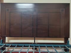 Double Bed wooden with Iron mesh