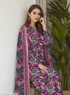 3 Pc Women's Unstitched Printed suit