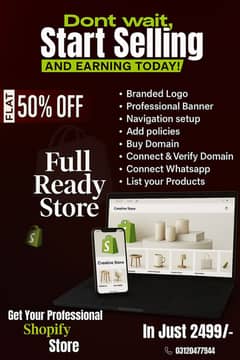 Professional Shopify Store | 50% Off Limited Time Offer