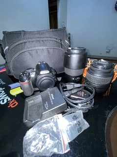 Nikon D3100 with 2 Lenses, Charger & complete accessories with Bag