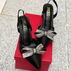 Elegant women synthetic leather heels