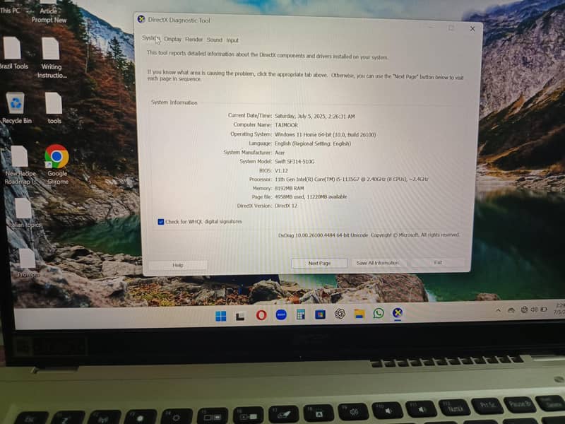Acer Swift 3x Core i5 11th generation + Iris xe max GPU 4
