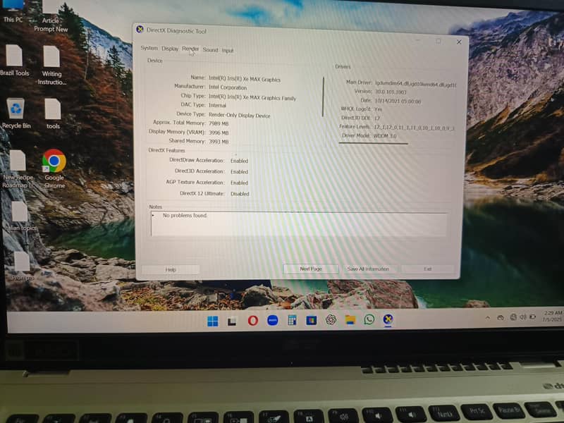 Acer Swift 3x Core i5 11th generation + Iris xe max GPU 5