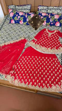 Stunning Red Bridal Dress | Like New | Elegant Golden Handwork