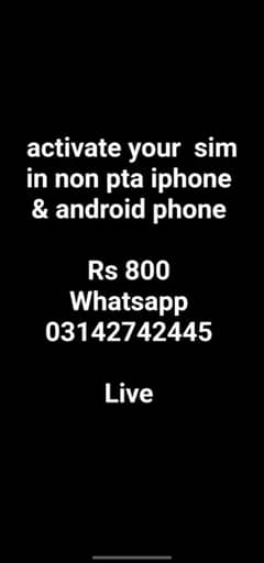 sim activation in non pta decice