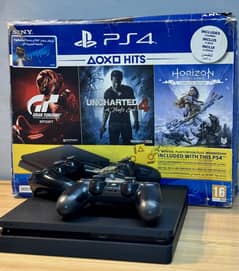 PS4 slim 500gb with box 3 controllers