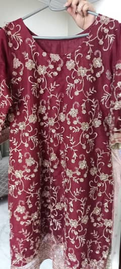 Maroon fency dress 2 pc.