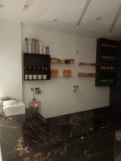 shop counter and shelf