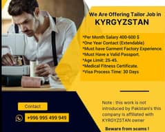 Garment Factory Workers For Kyrgyzstan