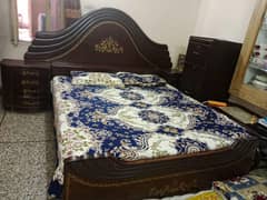 king size bed, dressing table, and show case for sale