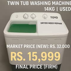 Toyo TQ‑9000 Twin Tub Washing Machine – 14KG | Used