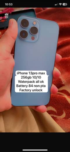 iPhone 13pro max non pta 256gb fu