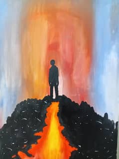 Fire In Man Head Of Thoughts
