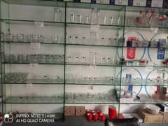 glass shelves+counter for sale
