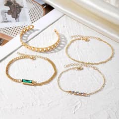 4pcs gold plated bracelets