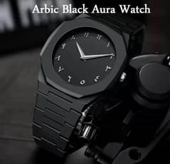 black Arabic Aura watch premium luxury